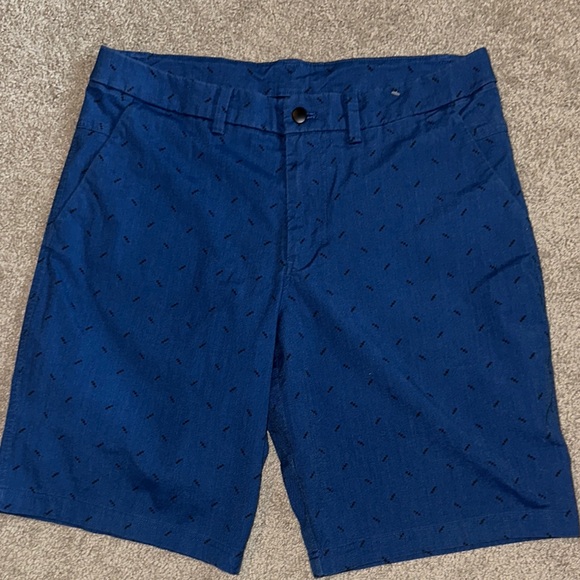 Lululemon flat front golf chino shorts blue black - Picture 2 of 3